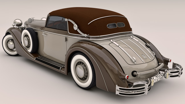 Обои картинки фото автомобили, 3д, cabrio, sport, 853a, horch, 1937
