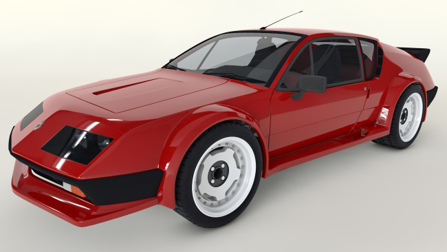 Обои картинки фото автомобили, 3д, красный, a310, alpine, renault