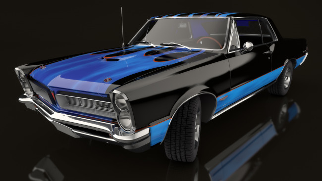 Обои картинки фото автомобили, 3д, темный, gto, 1965, pontiac