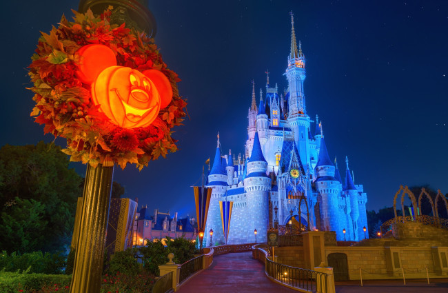 Обои картинки фото города, диснейленд, иллюминация, замок