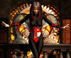 Картинка 3д+графика фантазия+ fantasy фон взгляд девушка