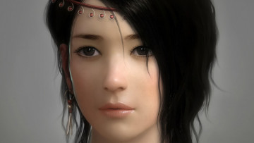 Картинка 3д+графика портрет+ portraits девушка фон взгляд