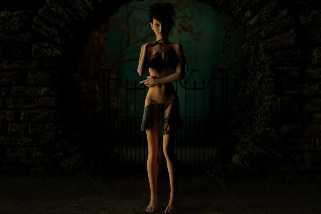 Обои картинки фото 3д графика, эльфы , elves, эльфийка, фон, взгляд