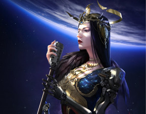 Картинка фэнтези девушки вселенная протез профиль девушка арт фантастика