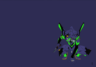 Картинка аниме evangelion робот eva02 оружие нож меха