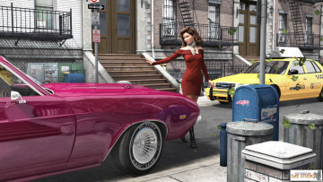 Картинка автомобили 3d+car&girl девушка автомобиль фон взгляд