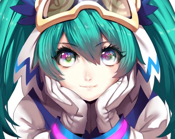 Обои картинки фото аниме, vocaloid, фон, взгляд, девушка