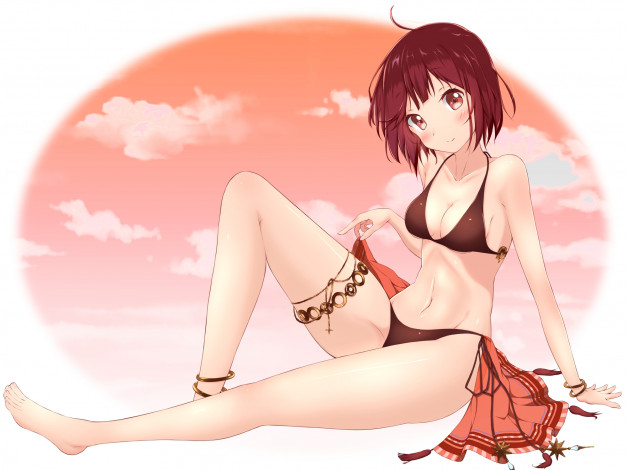 Обои картинки фото atelier sophie, аниме, unknown,  другое, фон, взгляд, девушка