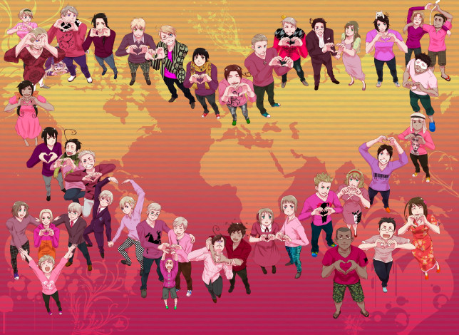 Обои картинки фото аниме, hetalia,  axis powers, страны, персонажи, арт, парни