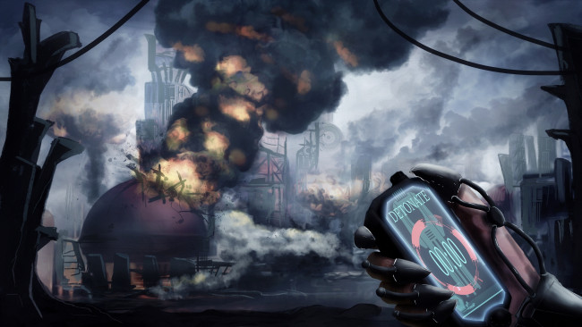 Обои картинки фото фэнтези, иные миры,  иные времена, террористический, взрыв, мир, иной, акт