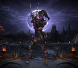 Картинка видео+игры mortal+kombat девушка маска фон униформа взгляд