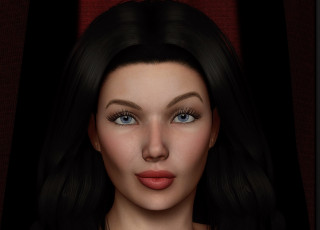 Картинка 3д+графика портрет+ portraits фон взгляд девушка