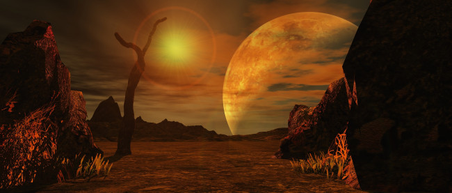 Обои картинки фото 3д графика, атмосфера, настроение , atmosphere ,  mood , планеты, поверхность