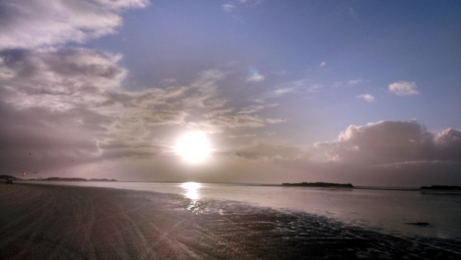 Обои картинки фото природа, восходы, закаты, облака, побережье