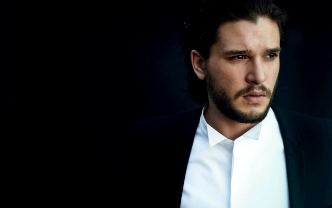 Обои картинки фото мужчины, kit harington, бородка, усы