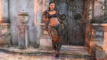 Картинка календари 3д-графика 2018 взгляд девушка дверь