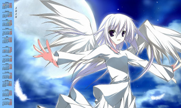 Картинка календари аниме 2018 девушка взгляд крылья