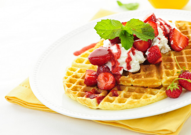 Обои картинки фото еда, блины,  оладьи, вафли