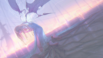 Картинка аниме ангелы +демоны девушка