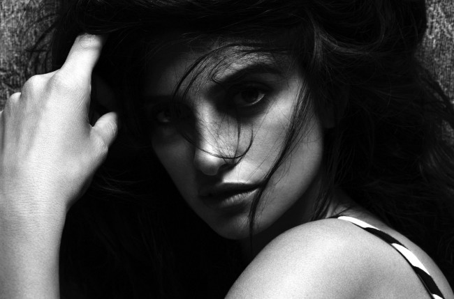 Обои картинки фото девушки, penelope cruz, актриса, черно-белая, лицо