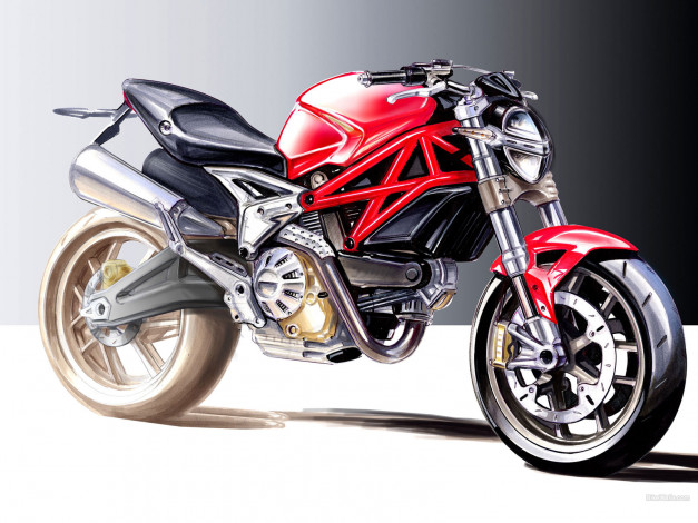 Обои картинки фото мотоциклы, рисованные