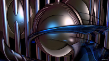 Картинка 3д графика abstract абстракции линии изгибы фон шар