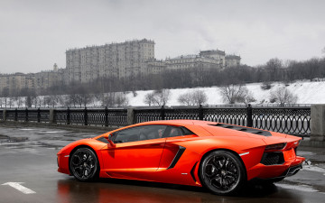 обоя автомобили, lamborghini, красный
