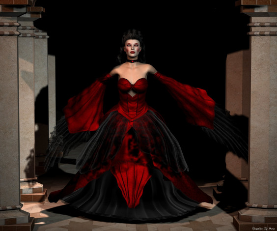 Обои картинки фото 3д, графика, people, люди, девушка, платье