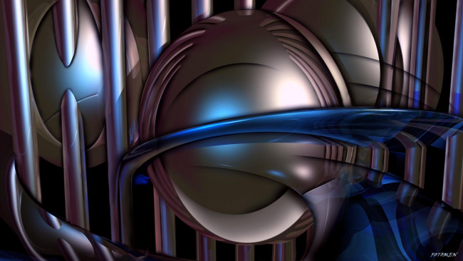 Обои картинки фото 3д, графика, abstract, абстракции, линии, изгибы, фон, шар