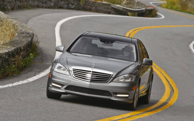 Обои картинки фото автомобили, mercedes, benz, дорога, скорость, линия, mercedes-benz, трава, лето