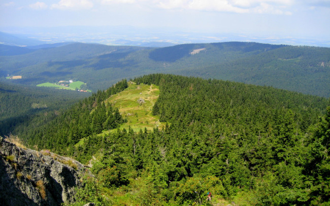 Обои картинки фото природа, горы, лес, деревья, долина