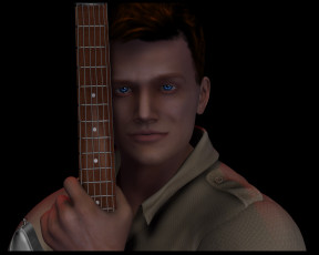 Картинка 3д+графика people+ люди гитара мужчина