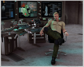 Картинка 3д+графика people+ люди мужчина комната стол