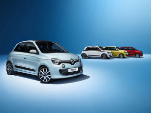 Картинка автомобили renault фон 2014г синий twingo