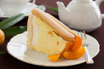 Картинка еда пироги персики кусок