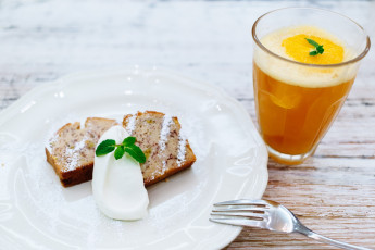 Картинка еда разное пирог крем мята сок