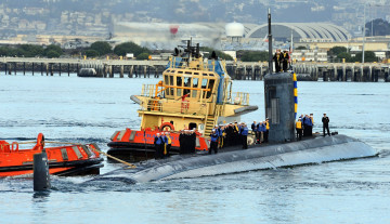 Картинка uss+hampton корабли разные+вместе сша вмс субмарина