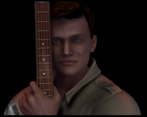 Обои картинки фото 3д графика, people , люди, гитара, мужчина