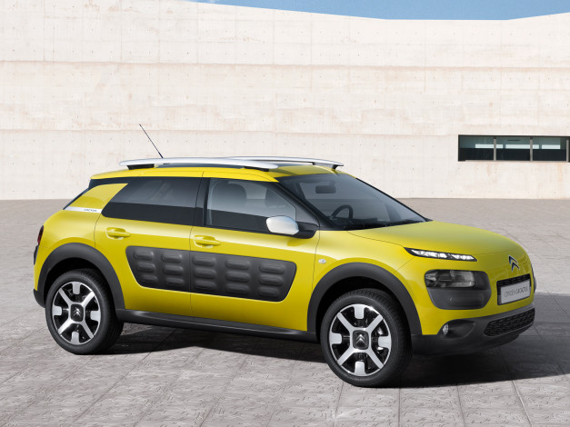 Обои картинки фото автомобили, citroen, 2014г, c4, cactus, citroеn, желтый