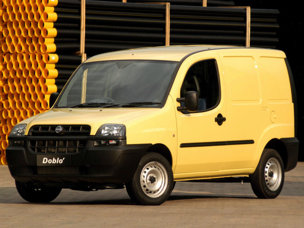 Обои картинки фото автомобили, fiat, 2003, желтый, za-spec, cargo, 223, doblо