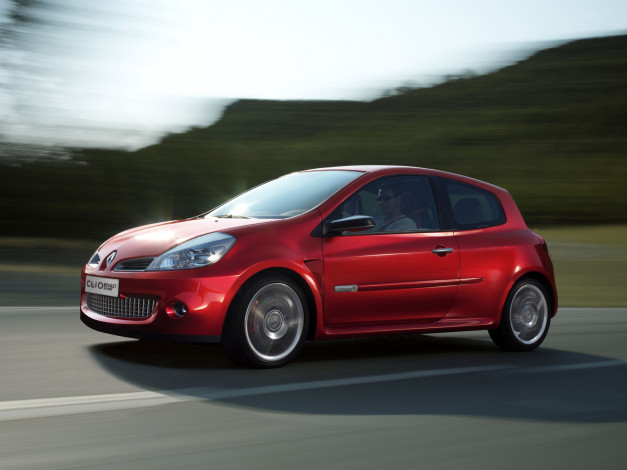Обои картинки фото автомобили, renault, красный, 2005г, sport, concept, clio