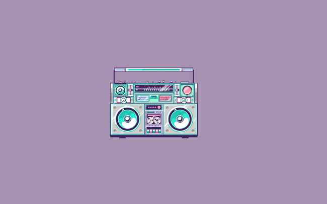 Обои картинки фото магнитофон, рисованные, минимализм, светлый, фон