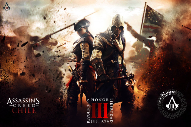 Обои картинки фото видео игры, assassin’s creed iii, треуголка, коннор, девушка, эвелин, мужчина, 3, liberation, creed, assassins, игра