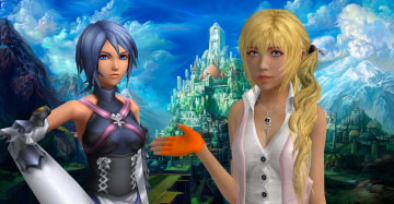 Картинка 3д+графика аниме+ anime фон взгляд девушки замок