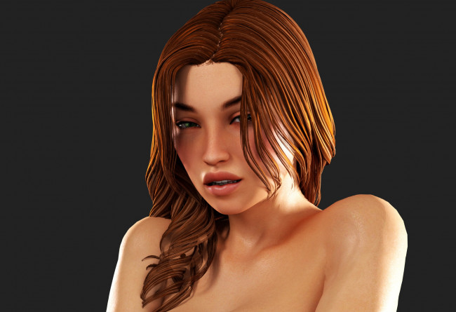 Обои картинки фото 3д графика, портрет , portraits, фон, взгляд, девушка