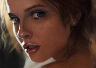 Картинка рисованное люди лицо взгляд арт девушка