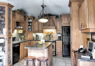 Картинка интерьер кухня мебель комната