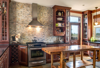 Картинка интерьер кухня комната мебель