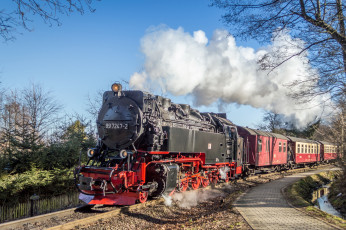 Картинка техника паровозы рельсы паровоз