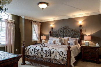 Картинка интерьер спальня мебель комната